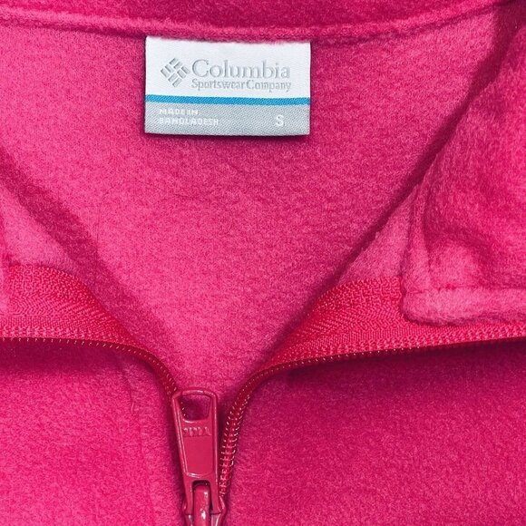 COLUMBIA Pink Fleece Vest Women's Small Full Zip w/Zip Pockets Autumn Outdoors - Picture 5 of 14